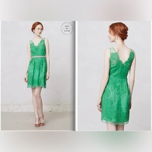 Anthropologie Baraschi Lace Dress - Green
